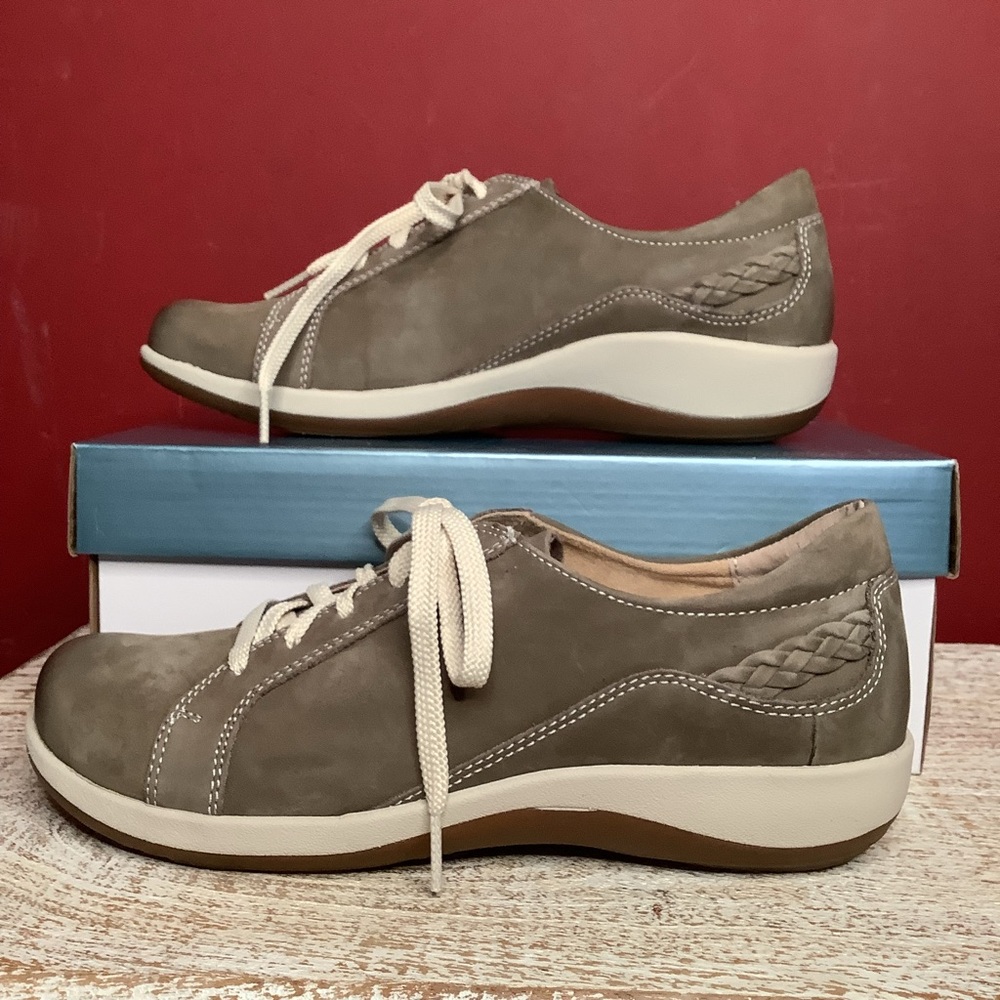 Aetrex Dana Lace-Up 9-9.5 Taupe Comfort Support Casual Sneakers Antimicrobial - Picture 11 of 14